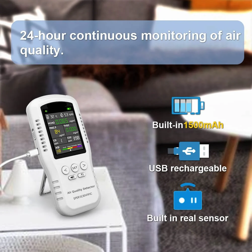 Handheld Multi Parameter Air Quality Monitor with PM1, PM2.5, PM10 860076 - Sper Scientific - Image 4 | Le Quoc Equipment